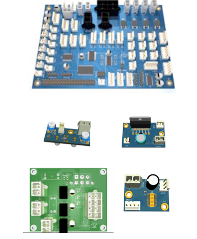 electronics cards I designed for the robots